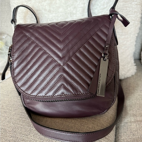 Vince Camuto Crossbody Leather Bag in Rich Burgundy